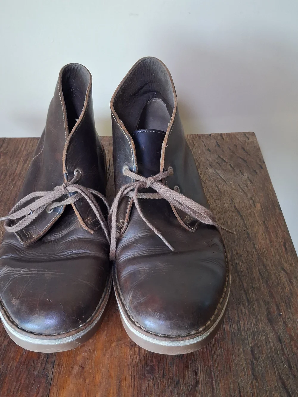 Clarks Men's Bushacre Brown Leather Chukka Lace Up Ankle Boots; Size 7.5M